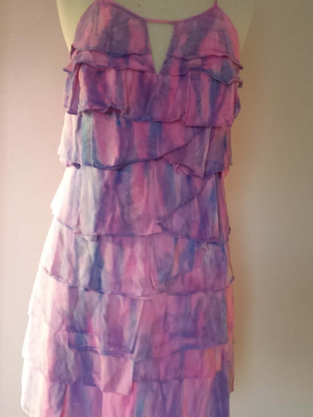 NEW Silk ruffle Short Dress homecoming prom party pink purple blue M L 8 10 12